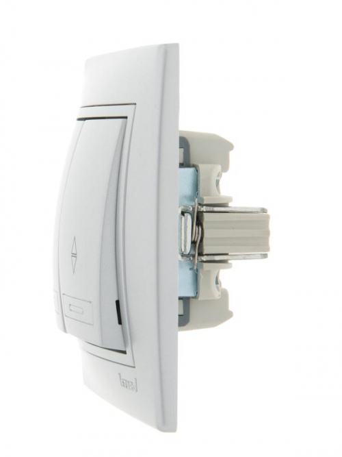 Переключатель проходной 2-кл. СП Mira 10А IP20 со вставкой сер. метал. LEZARD 701-1010-106 701-1010-106