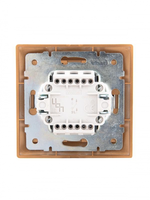 Выключатель 1-кл. СП Mira 10А IP20 со вставкой зол. метал. LEZARD 701-1313-100 701-1313-100