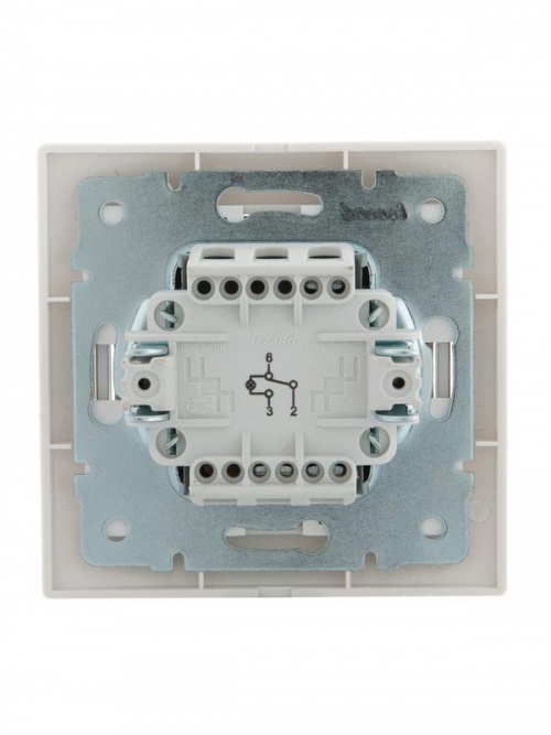 Переключатель проходной 1-кл. СП Mira 10А с подсветкой с бел. вставкой бел. LEZARD 701-0202-114 701-0202-114