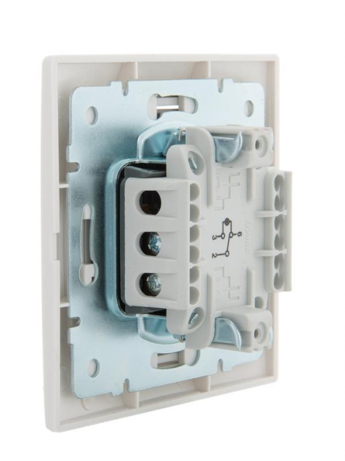 Переключатель проходной 1-кл. СП Mira 10А с подсветкой с бел. вставкой бел. LEZARD 701-0202-114 701-0202-114