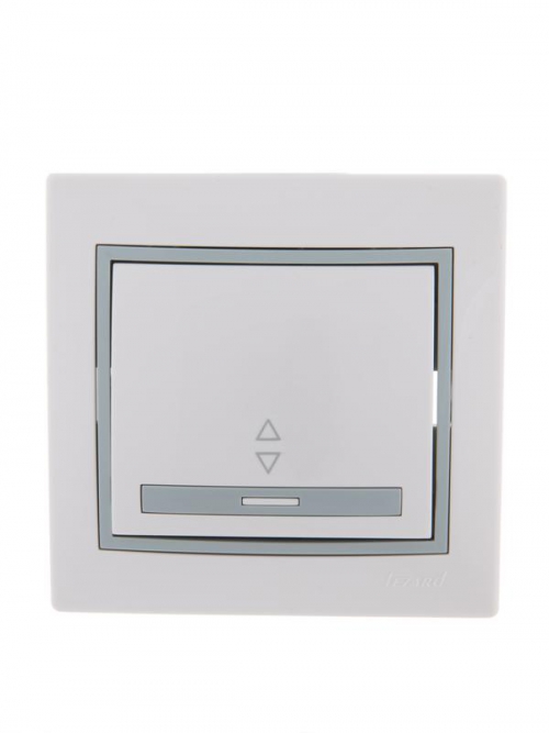 Переключатель проходной 1-кл. СП Mira 10А с сер. вставкой бел. LEZARD 701-0215-105 701-0215-105