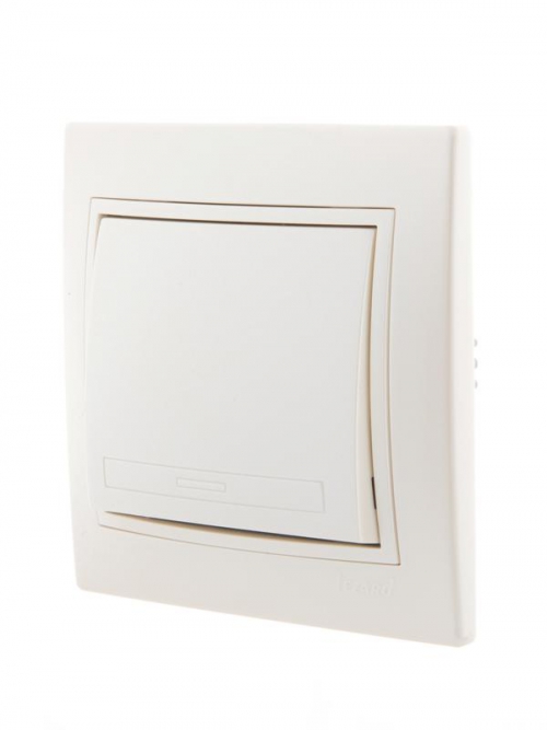 Выключатель 1-кл. СП Mira 10А IP20 со вставкой жемчуж./бел. перламутр. LEZARD 701-3030-100 701-3030-100