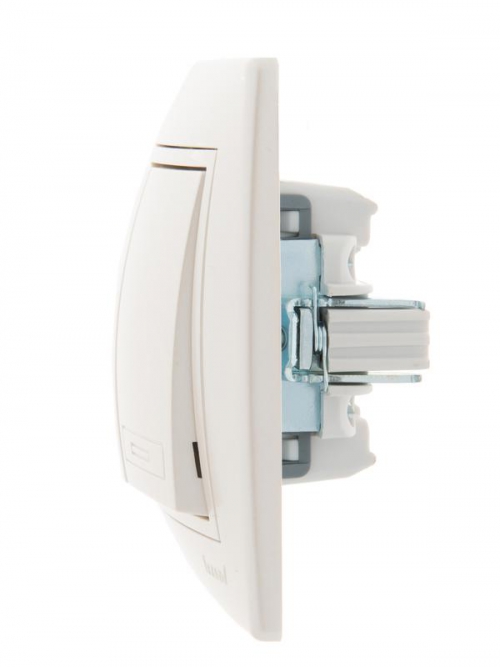 Выключатель 2-кл. СП Mira 10А IP20 со вставкой жемчуж./бел. перламутр. LEZARD 701-3030-101 701-3030-101