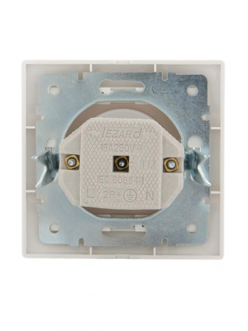 Розетка 1-м СП Mira 16А IP20 без заземл. со вставкой керамика жемчуж./бел. перламутр. LEZARD 701-3030-121 701-3030-121