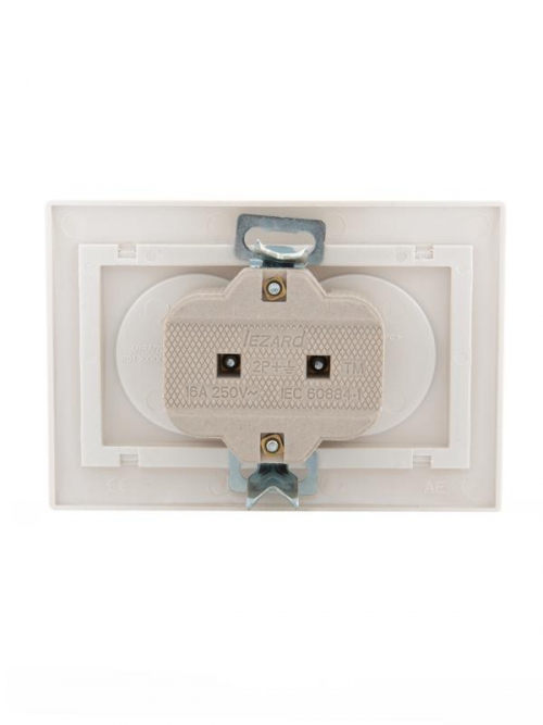 Розетка 2-м СП Mira 16А IP20 без заземл. со вставкой керамика жемчуж./бел. перламутр. LEZARD 701-3030-128 701-3030-128