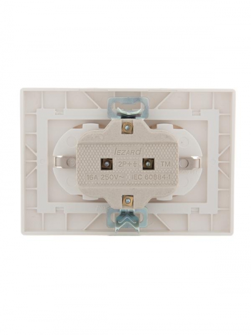 Розетка 2-м СП Mira 16А IP20 с заземл. со вставкой керамика жемчуж./бел. перламутр. LEZARD 701-3030-127 701-3030-127