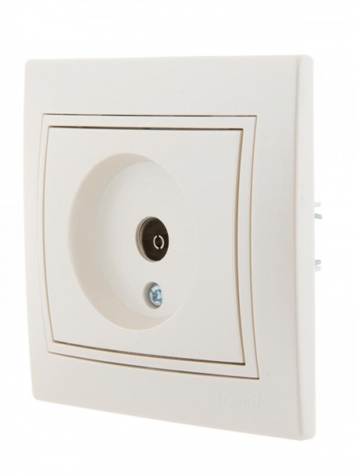 Розетка проходная TV СП Mira 16А IP20 со вставкой жемчуж./бел. перламутр. LEZARD 701-3030-129 701-3030-129