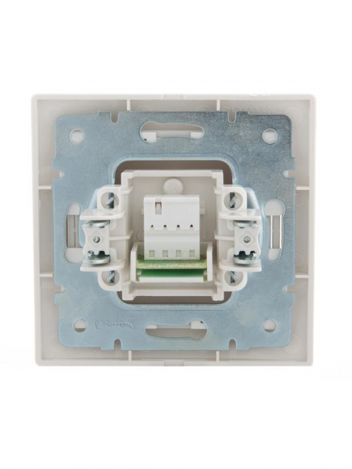 Розетка телефонная 1-м СП Mira RJ11 16А IP20 евро стандарт со вставкой жемчуж./бел. перламутр. LEZARD 701-3030-137 701-3030-137