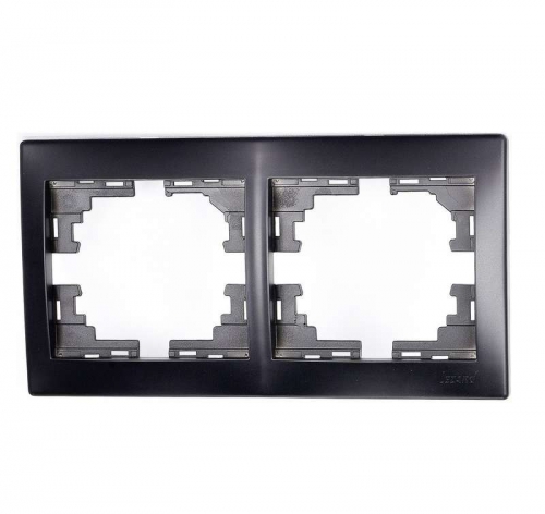 Рамка 2-м Mira горизонт. черн. бархат LEZARD 701-4200-147 701-4200-147