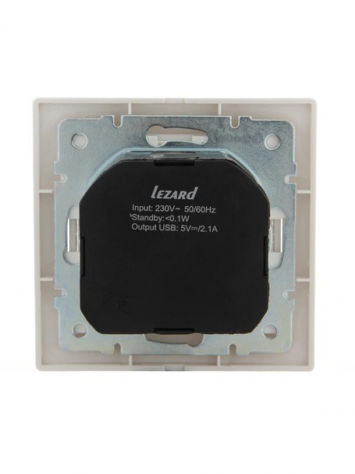 Розетка 1-м СП Mira 16А с заземл. + USB разъем бел. LEZARD 701-0202-181 701-0202-181