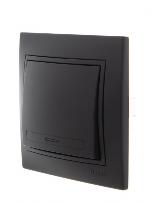 Выключатель 1-кл. 1п СП Mira 10А IP20 со вставкой черн. бархат LEZARD 701-4242-100 701-4242-100