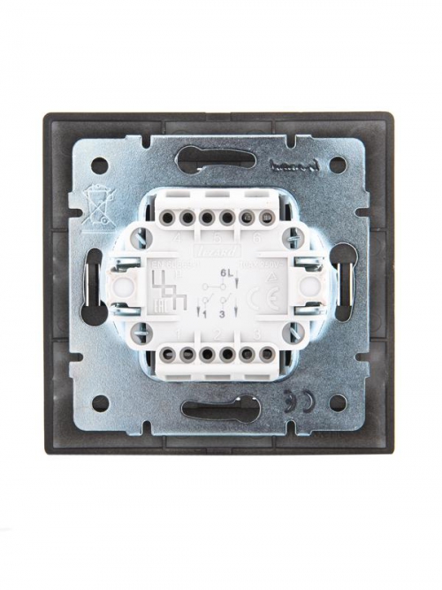 Выключатель 2-кл. 1п СП Mira 10А IP20 со вставкой черн. бархат LEZARD 701-4242-101 701-4242-101