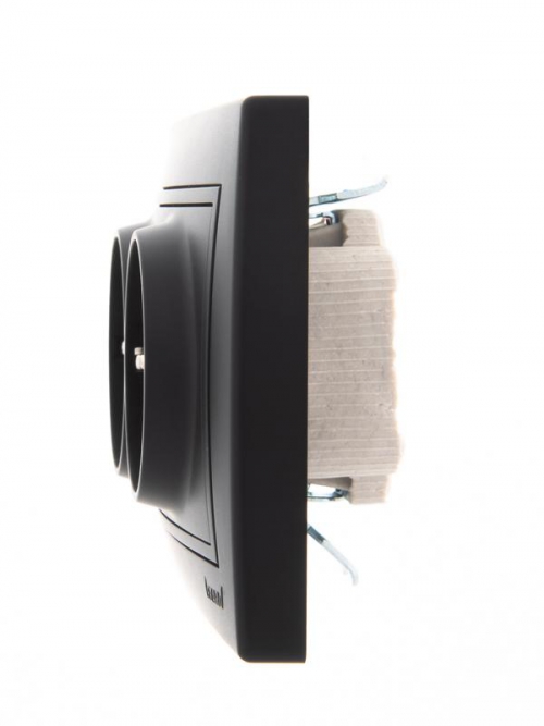 Розетка 2-м СП Mira 16А IP20 с заземл. керамика черн. бархат LEZARD 701-4242-127 701-4242-127