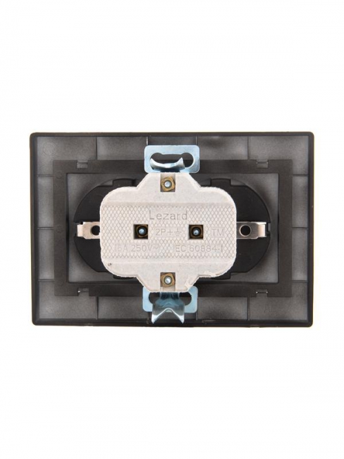 Розетка 2-м СП Mira 16А IP20 с заземл. керамика черн. бархат LEZARD 701-4242-127 701-4242-127