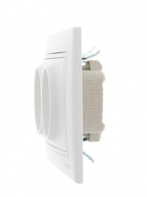 Розетка 2-м СП Mira 16А IP20 без заземл. с бел. вставкой керамика бел. LEZARD 701-0202-128 701-0202-128