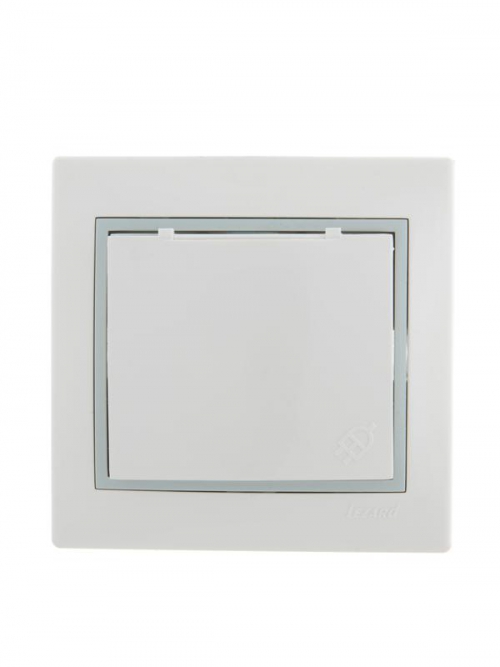 Розетка 1-м СП Mira 16А IP20 з/к, с крышкой с серой вставкой керамика бел. LEZARD 701-0215-123 701-0215-123