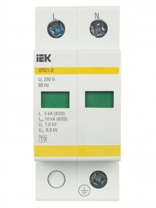 Ограничитель перенапряжения ОПС1-D 2P IEK MOP20-2-D MOP20-2-D