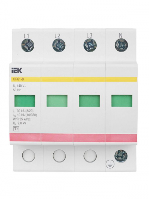 Ограничитель перенапряжения ОПС1-B 4P IEK MOP20-4-B MOP20-4-B