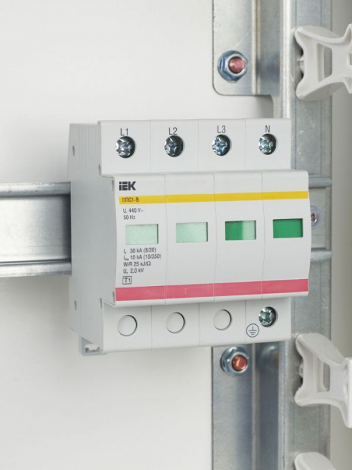 Ограничитель перенапряжения ОПС1-B 4P IEK MOP20-4-B MOP20-4-B
