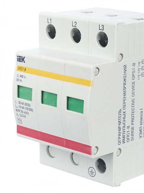 Ограничитель перенапряжения ОПС1-B 3P IEK MOP20-3-B MOP20-3-B