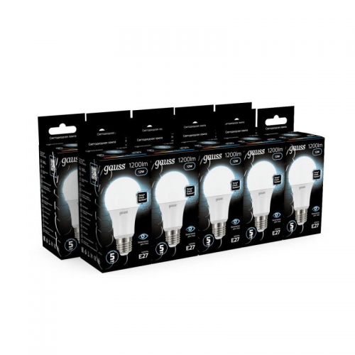 Лампа светодиодная Black 12Вт A60 4100К нейтр. бел. E27 1200лм GAUSS 102502212 102502212