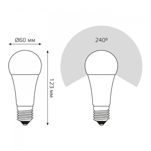 Лампа светодиодная Black 16Вт A60 4100К нейтр. бел. E27 1520лм GAUSS 102502216 102502216