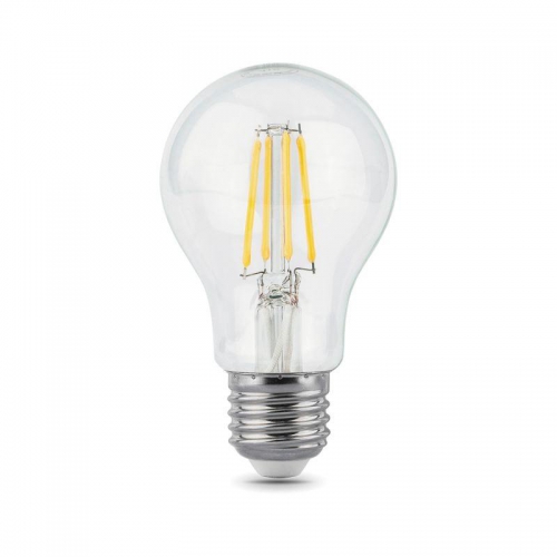 Лампа светодиодная филаментная Filament 8Вт A60 2700К тепл. бел. E27 740лм GAUSS 102802108 102802108