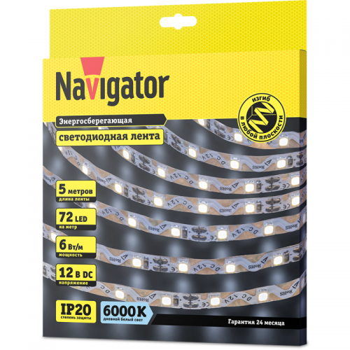 Лента светодиодная 14 470 NLS-2835CWST72-6-IP20-12V (уп.5м) NAVIGATOR 14470 14470