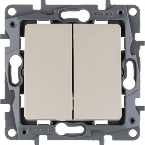 Выключатель 2-кл. СП Etika 10А IP20 250В 10AX безвинт. зажимы механизм сл. кость Leg 672302 672302