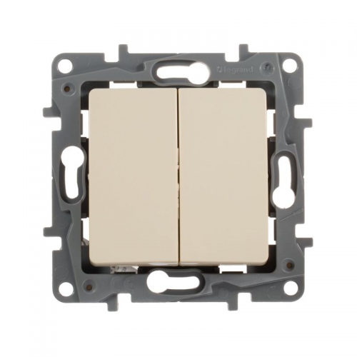 Выключатель 2-кл. СП Etika 10А IP20 250В 10AX безвинт. зажимы механизм сл. кость Leg 672302 672302