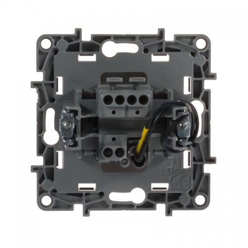 Выключатель 1-кл. СП Etika 10А IP20 250В 10AX с подсветкой/индикацией безвинт. зажимы механизм бел. Leg 672203 672203