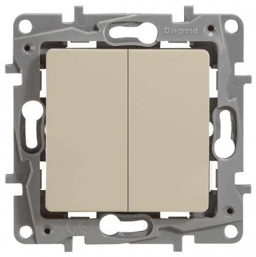 Механизм переключателя 2-кл. СП Etika Plus 10А IP20 250В 10AX безвинт. зажимы сл. кость Leg 672312 672312