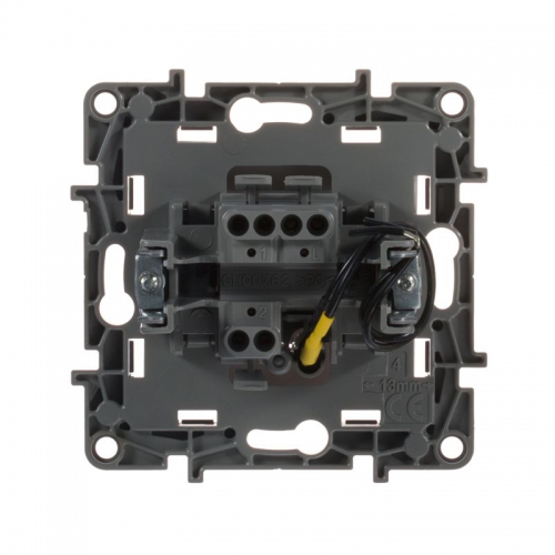 Механизм переключателя 1-кл. СП Etika Plus 10А IP20 250В 10AX с подсветкой безвинт. зажимы бел. Leg 672215 672215