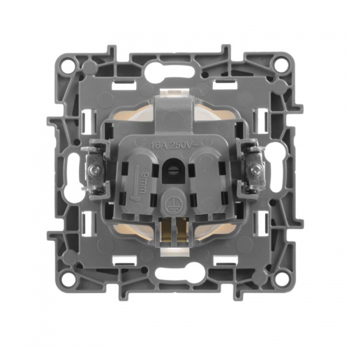 Розетка 1-м СП Etika 16А IP20 250В 2P+E с заземл. немецк. стандарт винт. клеммы механизм бел. Leg 672221 672221