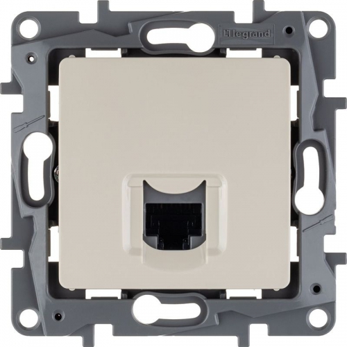 Розетка компьютерная 1-м СП Etika RJ45 кат.5E UTP механизм сл. кость Leg 672341 672341