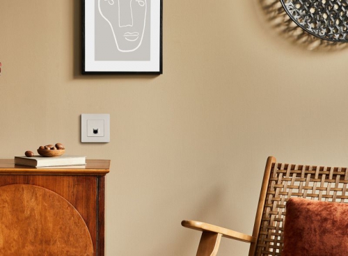 Розетка компьютерная 1-м СП Etika RJ45 кат.5E UTP механизм сл. кость Leg 672341 672341