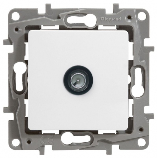 Розетка телевизионная оконечная TV СП Etika 5дБ 5-862МГц механизм бел. Leg 672265 672265