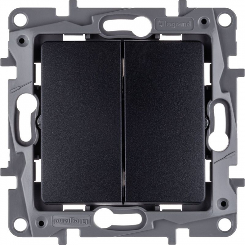 Выключатель 2-кл. СП Etika 10А IP20 250В 10AX авт. зажимы механизм антрацит Leg 672602 672602