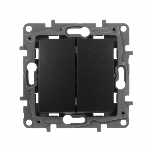 Выключатель 2-кл. СП Etika 10А IP20 250В 10AX авт. зажимы механизм антрацит Leg 672602 672602