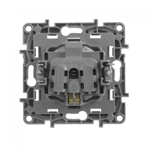 Розетка 1-м СП Etika 16А IP20 250В 2P+E с заземл. немецк. стандарт винт. клеммы механизм антрацит Leg 672621 672621