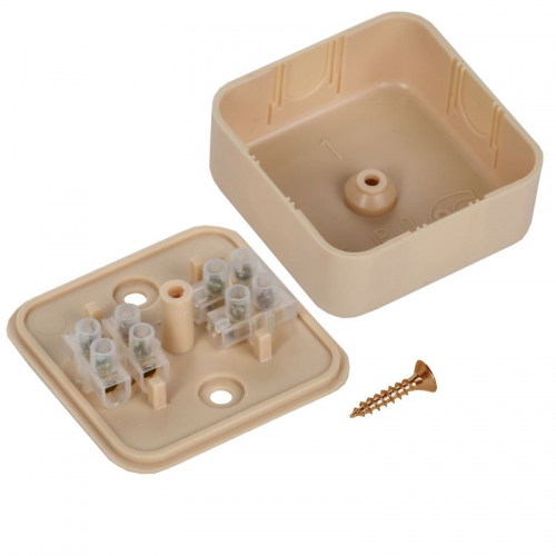 Коробка распаячная ОП 50х50х20 IP20 КМ41206-04 (4 клем. 3кв.мм) сосна ИЭК UKO10-050-050-020-K34 UKO10-050-050-020-K34