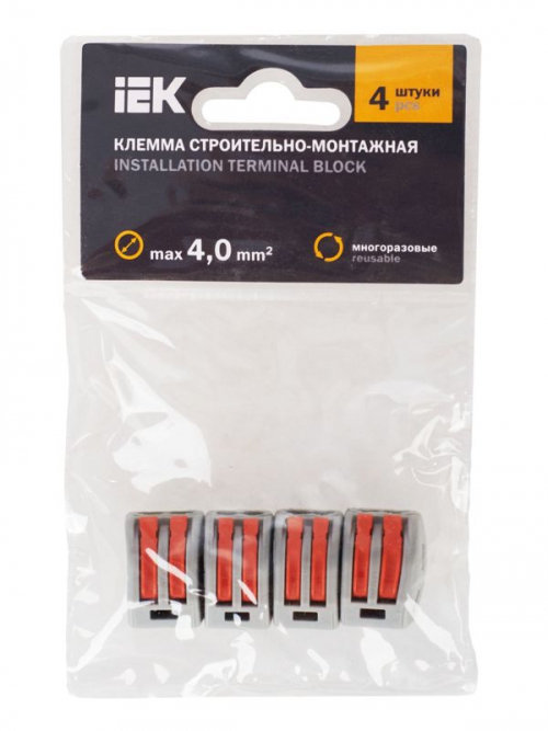 Клемма строительно-монтажная СМК 222-412 (уп.4шт) IEK UKZ-004-412 UKZ-004-412