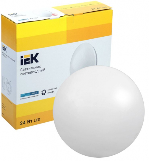 Светильник светодиодный ДПБ 1003 24Вт 4000К IP20 круг бел. IEK LDPB0-1003-24-4000-K01 LDPB0-1003-24-4000-K01