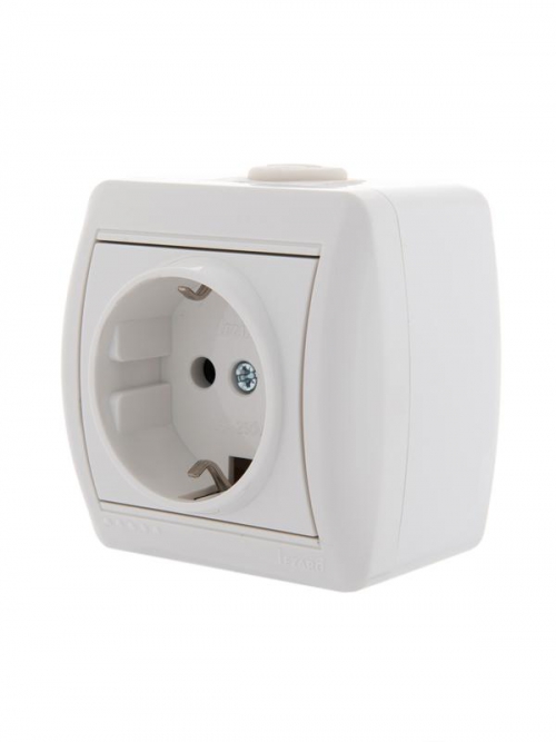 Розетка 1-м ОП Nata 16А IP20 с заземл. керамика бел. LEZARD 710-0200-122 710-0200-122