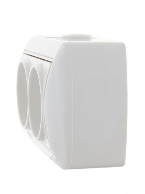 Розетка 2-м ОП Nata 16А IP20 без заземл. керамика бел. LEZARD 710-0200-128 710-0200-128