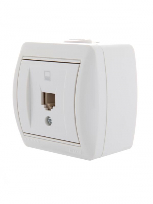 Розетка компьютерная 1-м ОП Nata RJ45 бел. LEZARD 710-0200-139 710-0200-139