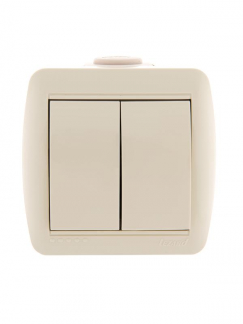 Выключатель 2-кл. ОП Nata 10А IP20 крем. LEZARD 710-0300-101 710-0300-101