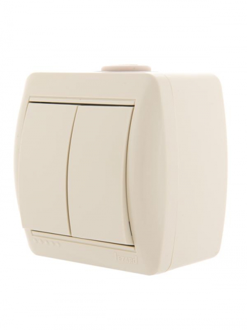 Выключатель 2-кл. ОП Nata 10А IP20 крем. LEZARD 710-0300-101 710-0300-101