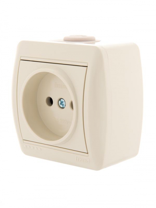 Розетка 1-м ОП Nata 16А IP20 без заземл. керамика крем. LEZARD 710-0300-121 710-0300-121