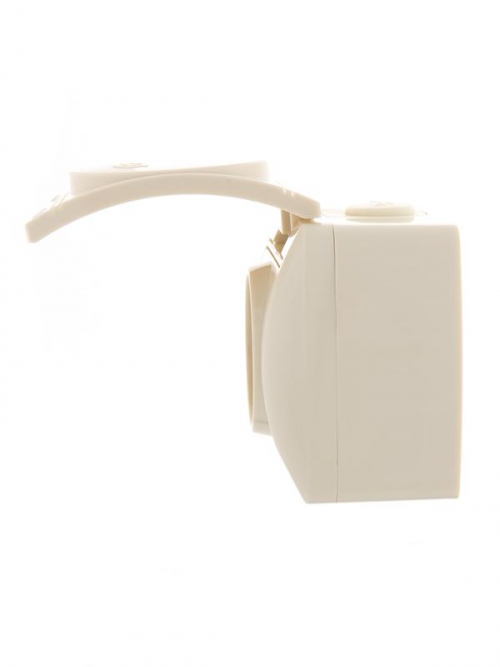 Розетка 1-м ОП Nata 16А IP20 с заземл. с защ. крышкой керамика крем. LEZARD 710-0300-123 710-0300-123